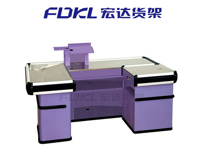 Purple Color Supermarket Checkout Counter