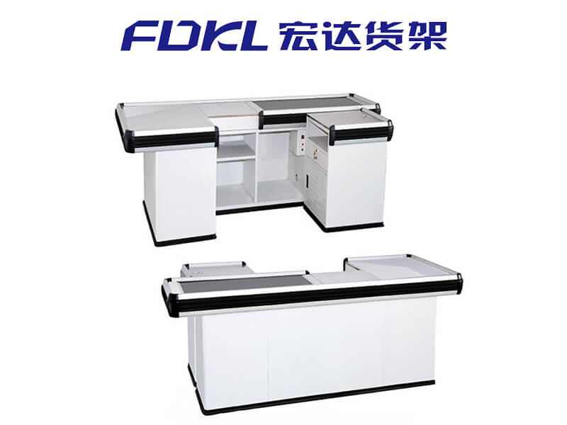 White Color Supermarket Checkout Counter